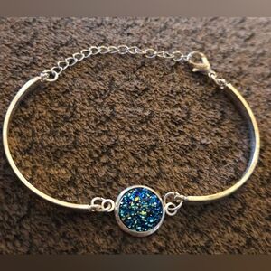 Silver Bracelet With Druzy Bead